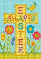 Happy Easter Text on Cross - PNG gratuit