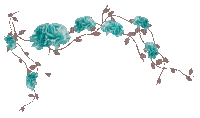 soave deco branch animated flowers rose pink teal - 免费动画 GIF