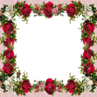 glitter animated frame flowers roses - Gratis geanimeerde GIF