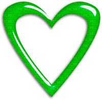 Heart.Frame.Glossy.Green - darmowe png