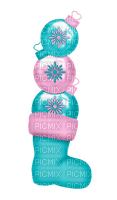 pink and blue christmas stocking - png grátis