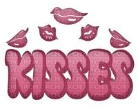 Kaz_Creations Valentine Deco Love Text Kisses - бесплатно png