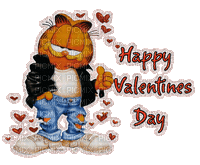 happy valentines garfield - Бесплатный анимированный гифка