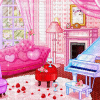 Pink Pixel Living Room - GIF animado gratis