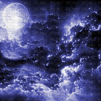 Y.A.M._Fantasy Landscape moon background blue - Бесплатный анимированный гифка