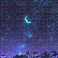 Background night stars moon animated