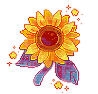 sunflower pixel art - 無料png