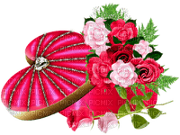 Heart.Gift.Box.Roses.Pink - ilmainen png