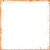 Orange Glitter and Hearts Frame - Free PNG