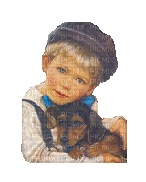 child with a dog - Gratis geanimeerde GIF