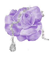 purple rose with diamonds - Ilmainen animoitu GIF