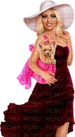 Woman with her dog. Leila - ücretsiz png