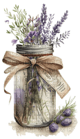violet, lavender, jar, flowers, summer - zdarma png