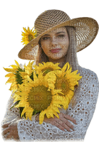 kikkapink woman spring summer sunflowers - Free PNG
