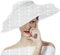 Femme avec un chapeau en blanc - фрее пнг