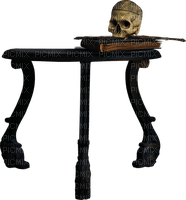 Table.Skull.Stick.Book.Black.White - 免费PNG