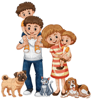 cat dog family cartoon - png gratis