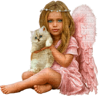 Kaz_Creations Baby Enfant Child Girl Angel Cat Kitten - png gratis