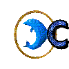 Lettre C en bijou dauphin - GIF animé gratuit