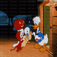 donald duck nephews halloween bg gif fond 🦆 - Free animated GIF