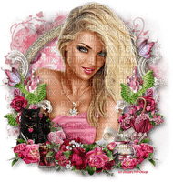 mujer entre flores - Free PNG