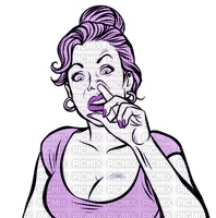 sm3 comic purple female popart png image - 無料png