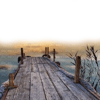 pier steg footbridge passerelle sunset - png ฟรี