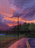 sunset road pixel art - PNG gratuit