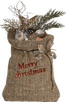 sack-merry Christmas-beige-deco minou52 - Free PNG
