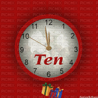 Frame.New Year.Clock.Red.gif.Victoriabea - Zdarma animovaný GIF