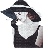 soave woman vintage fashion hat pearl smoke blue - png ฟรี