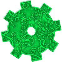 Steampunk.Gear.Green - ücretsiz png