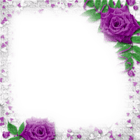 Frame.Roses.White.Purple - KittyKatLuv65 - Free PNG