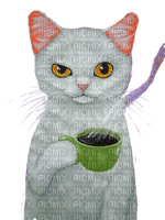 Katze, cat, Kaffee - gratis png