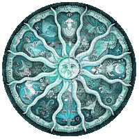 soave background circle animated zodiac teal - Бесплатный анимированный гифка