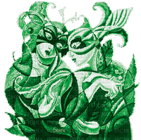 Y.A.M._Art couple green - GIF animado grátis