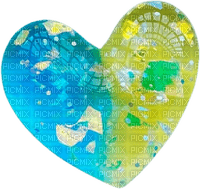 blue green heart - PNG gratuit
