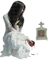 loly33 femme gothique  woman  gothic  white blanc - Free PNG