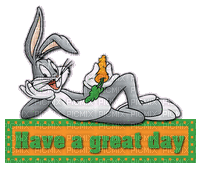 Kaz_Creations Easter Deco  Bugs Bunny Logo Text Have a Great Day - Gratis geanimeerde GIF