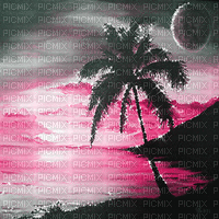 sunset beach palm summer animated dolceluna - GIF เคลื่อนไหวฟรี