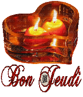 bon jeudi coeur de bougie - Бесплатный анимированный гифка
