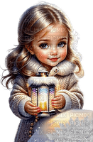 loly33 enfant hiver lanterne - zdarma png