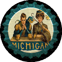 Michigan University, vintage - GIF animado grátis
