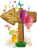 Panneau fête party anniversaire birthday sign - PNG gratuit