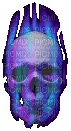 Purple and blue flaming webcore skull animated - Бесплатный анимированный гифка