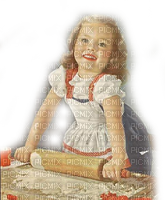kikkapink vintage child baby girl cooking - gratis png