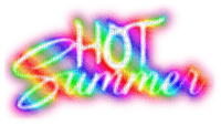 Hot Summer.Text.Rainbow - By KittyKatLuv65 - Free PNG