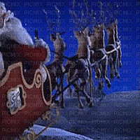 santa clause sleigh bg  gif traineau de noel fond - Free animated GIF