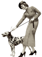 vintage Woman with a dog - gratis png