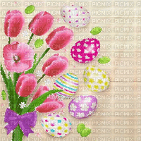 soave background animated easter eggs flowers - Бесплатни анимирани ГИФ